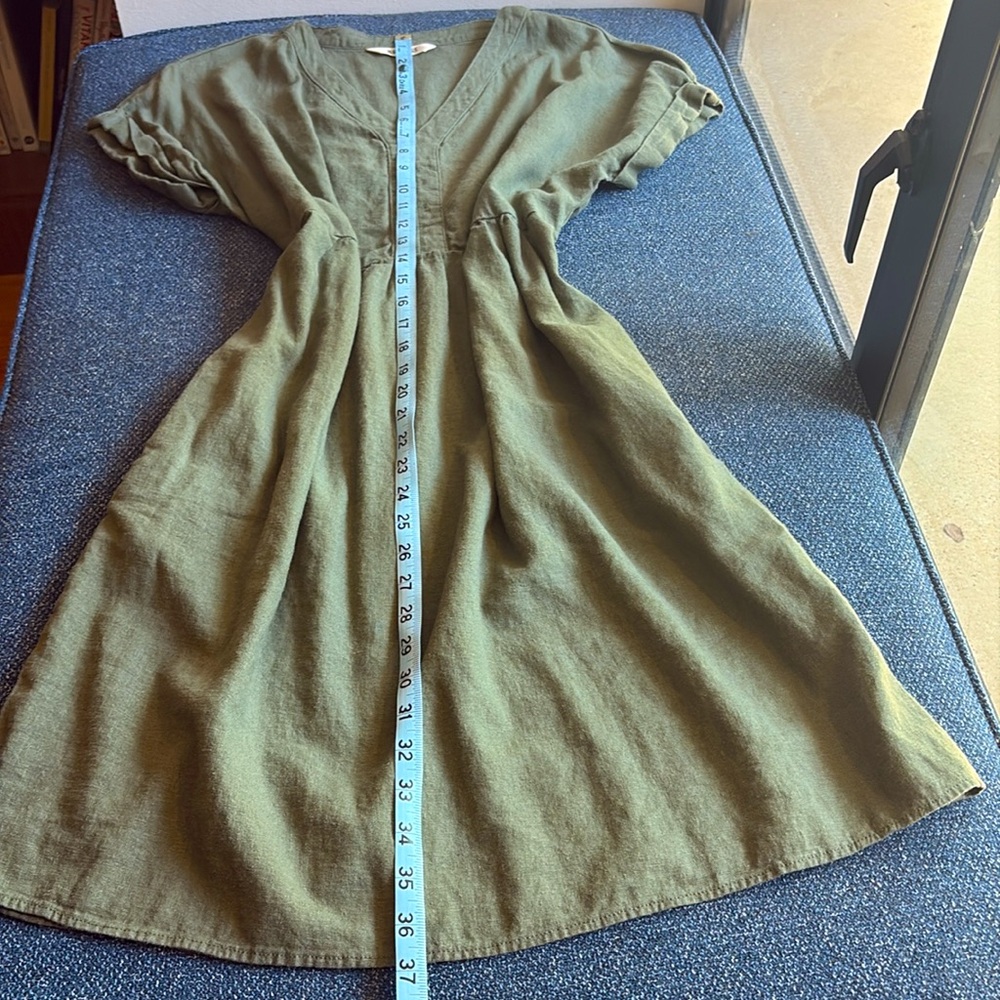 Briggs:  Linen Dress w/Pockets, Size Medium, Muted Green - Picture 6 of 6